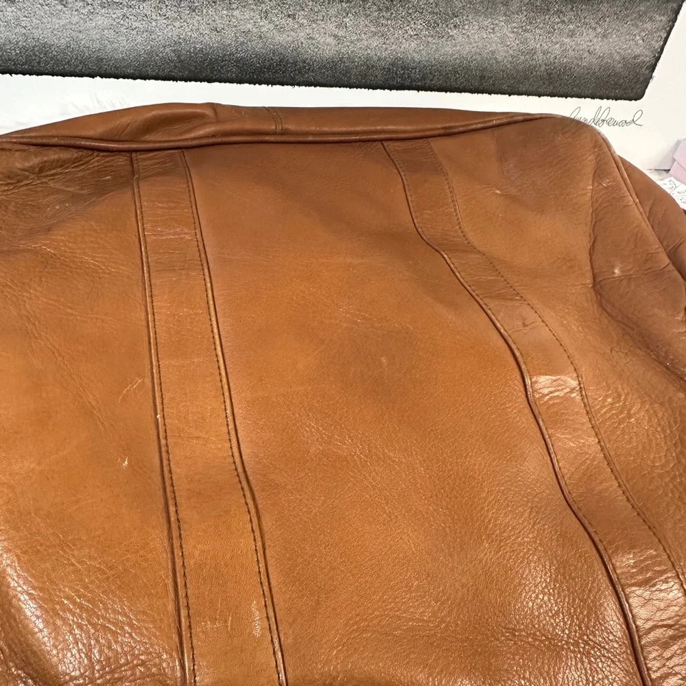 VINTAGE Geniune Leather Tote Bag Briefcase Carry On